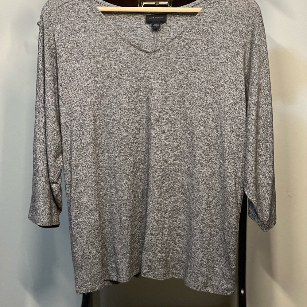 J. Jill Heathered Gray 3/4 Sleeve Top